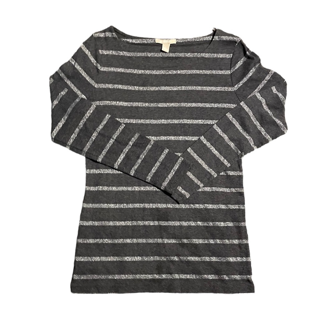 Banana Republic Women’s Scoop Neck Stripe Long Sleeve Blouse